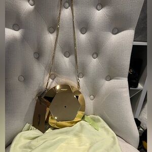 Burberry Paillette Shaped Clutch / crossbody bag In Oro Platino